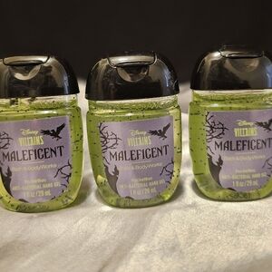 New!! Bath And Body Works Disney Maleficent Pocketbac Hand Sanitizer Trio.